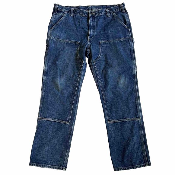 Vintage Carhartt Mens Double Knee Denim Size 40 x 32 Blue